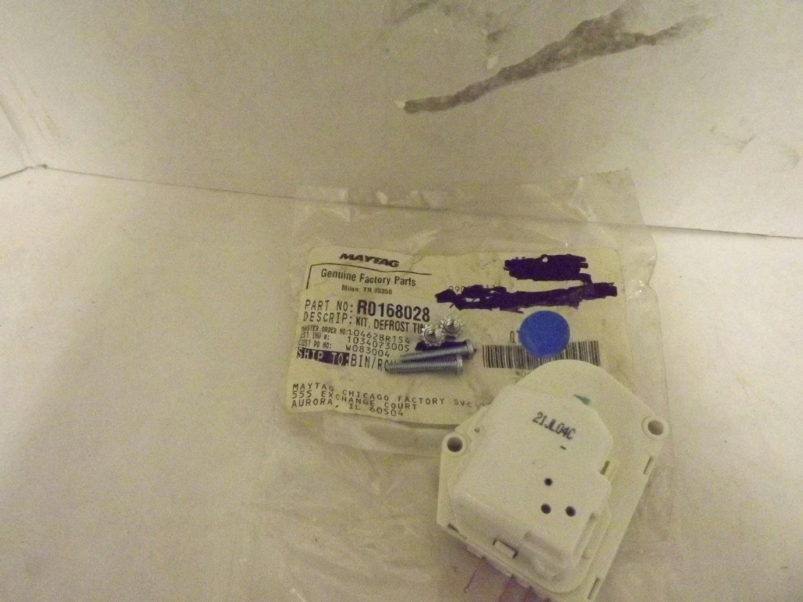MAYTAG WHIRLPOOL REFRIGERATOR R0168028 DEFROST TIMER KIT NEW MAYTAG WHIRLPOOL REFRIGERATOR R0168028 DEFROST TIMER KIT NEW